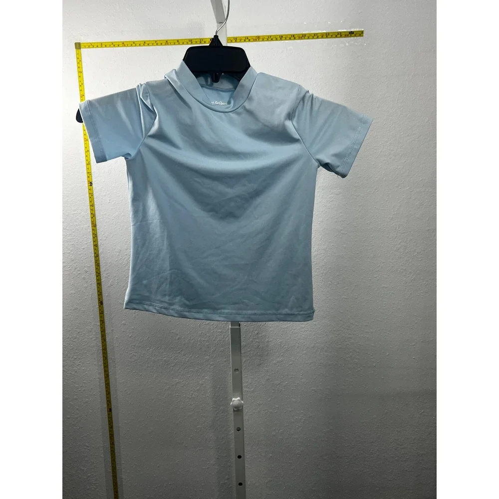 Cat & Jack Boys‎ Light Blue Short Sleeve Rash Guard Swim Shirt Size M 8